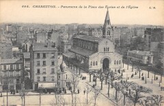 Charenton - Panorama De La Place Des Ecoles Et Eglise