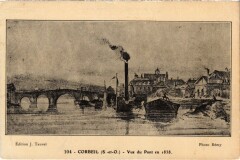 Corbeil vue du Pont en 1838