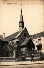 Carte postale ancienne Le Temple - Rue de la Chapelle
                                                                     à Saint-Ouen-sur-Seine
                                