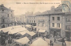 Tence - Place De L'Hotel De Ville - Rue Saint-Agreve Un Jour De Marche à Tence