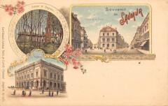 Souvenir De Saumur - Cpa Precurseur - Kunzli Illustrateur -
																					49400 Saumur
																			