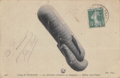 Camp De Chalons - Les Aerostiers Militaires En Campagne - Ballon Cerf Vol