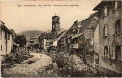 Massevaux vue sur la Doller et Eglise