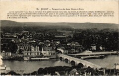 Joigny Perspective des deux rives du Pont à Joigny