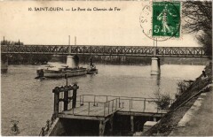 Carte postale ancienne Le Pont du Chemin de Fer
                                                                     à Saint-Ouen-sur-Seine
                                