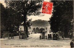 Carte postale ancienne Bois de Boulogne - Porte et Pont de Suresnes - Le Mont-Valérien
                                                                     à Paris 16e
                                