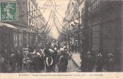 Roanne - Gd Concours Musical 1908 - Rue Nationale à Roanne