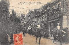 Flers - Fetes Du 17 Juillet 1910 - Rue De Domfront - Groupe De Cavaliers à Flers