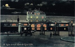 Dijon La Gare la nuit à Dijon