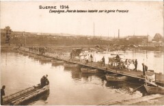 Compiegne Pont de bateaux Guerre