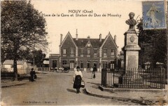 Mouy place de la Gare Statue du Duc de Mouchy Railway