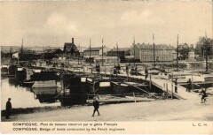 Compiegne Pont de bateaux Guerre