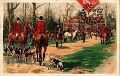 Chasse hunting Litho