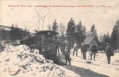 Souvenir De L'Hiver 1907 - Le Tramway De Gerardmer Dans La Neige A La Sch