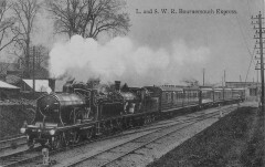 Train - Locomotive L.and S.W.R. Bournemouth Express - Gare - cliché Pouteau