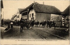 Alsace Lauw Retour d'une reconnaissance de cavalerie Guerre -
													68 Haut Rhin
												