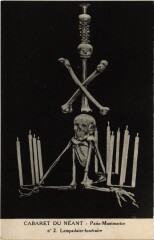 Carte postale ancienne Montmartre - Cabaret du Néant - Lampadaire funéraire
                                                                     à Paris 18e
                                