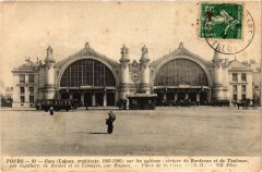 Carte postale ancienne Gare; Place de la Gare
                                                                     à Tours
                                