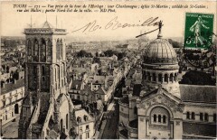 Tours vue prise de la tour de l'Horloge à Tours