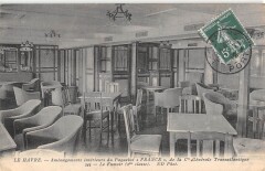 Le Havre - Amenagements Interieurs Du Paquebot France - Le Fumoir au Havre