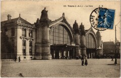Carte postale ancienne La Gare
                                                                     à Tours
                                