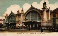 Carte postale ancienne La  Gare
                                                                     à Tours
                                