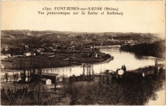 Fontaines-sur-Saone - Vue Panoramique sur la Saone et Sathonay à Fontaines-sur-Saône