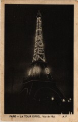 Paris 7e-Paris la nuit-La Tour Eiffel à Paris 7e