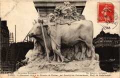 Carte postale ancienne Monument élevé à la mémoire de Pasteur - Motif du Soubassement
                                                                     à Paris 15e
                                
