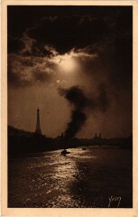 Paris 7e-Clair de lune sur la Seine à Paris 7e