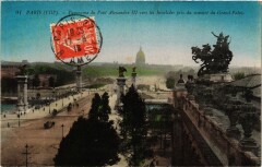 Paris 7e-Panorama du Pont Alexandre Iii vers les Invaldes à Paris 7e