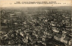 A bord du Dirigeable militaire Dupuy-de-Losme - Panorama vers la Grande Roue et le Quartier des Invalides à Paris 15e