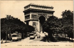 Carte postale ancienne L'Arc de Triomphe, vue prise de l'Avenue Marceau
                                                                     à Paris 16e
                                