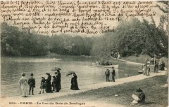 Carte postale ancienne Le Lac du Bois de Boulogne
                                                                     à Paris 16e
                                