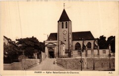 Carte postale ancienne Eglise Saint-Germain-de-Charonne
                                                                     à Paris 20e
                                