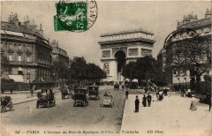 L'Avenue du Bois-de-Boulogne et l'Arc de Triomphe à Paris 16e