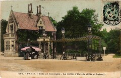 Carte postale ancienne Bois de Boulogne - La Grille d'Entrée (Côté d'Auteuil)
                                                                     à Boulogne-Billancourt
                                