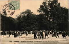 Carte postale ancienne Bois de Boulogne - Longchamp le jour du Grand Prix
                                                                     à Paris
                                