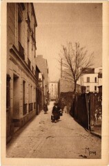 Carte postale ancienne Quartier de Charonne - Vieille rue
                                                                     à Paris 20e
                                