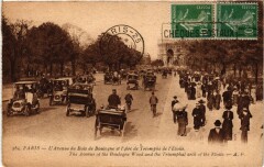 Carte postale ancienne L'Avenue du Bois de Boulogne et l'Arc de Triomphe
                                                                     à Paris 16e
                                