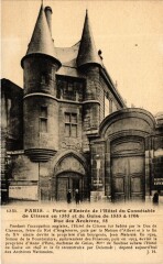 Paris 3e Paris-Porte d'Entrée de l'Hotel du Connétable de Clisson à Paris 3e