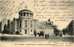 Carte postale ancienne Musée Guimet - Statue de Washington
                                                                     à Paris 16e
                                