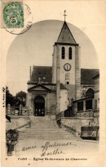Carte postale ancienne Eglise Saint-Germain de Charonne
                                                                     à Paris 20e
                                