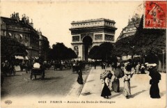 Carte postale ancienne Avenue du Bois de Boulogne
                                                                     à Paris 16e
                                