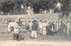 Ancenis - Scene Militaire - Le Battage Des Couvertures -
													44 Loire Atlantique
												