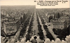 Panorama pris de l'Arc de Triomphe sur l'Avenue de la Grande Armée à Paris 16e