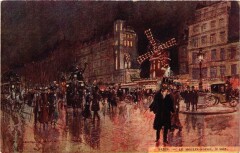 Carte postale ancienne Le Moulin-Rouge, le soir
                                                                     à Paris 9e
                                