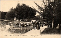 Le Lac du Bois de Boulogne - Le départ pour l'Ile -
																					75000 Paris
																			
