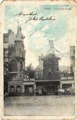 Carte postale ancienne Le Moulin Rouge
                                                                     à Paris 18e
                                