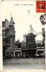 Carte postale ancienne Le Moulin Rouge
                                                                     à Paris 18e
                                